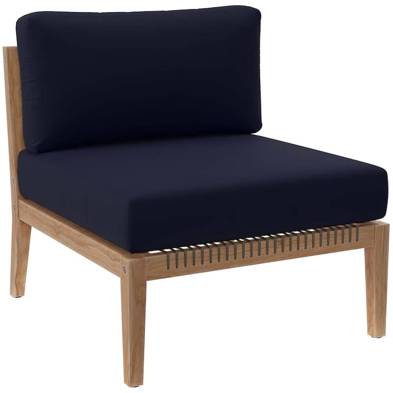 Clearwater Outdoor Patio Teak Wood 4-Piece Sectional Sofa