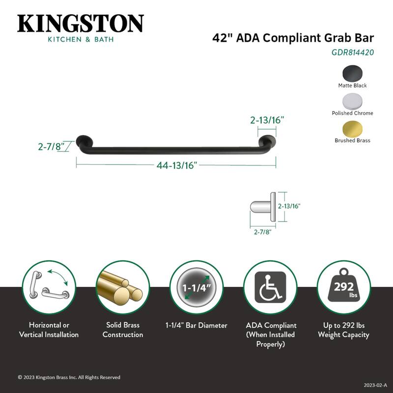 Silver Sage 42-Inch X 1-1/4-Inch OD ADA Grab Bar