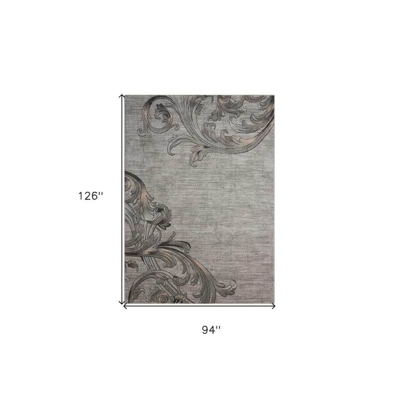 Floral Non Skid Stain Resistant Area Rug - 126' X '94' X '0.5