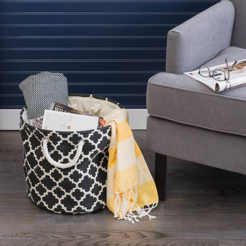 DII Round Lattice Decorative Storage Bin