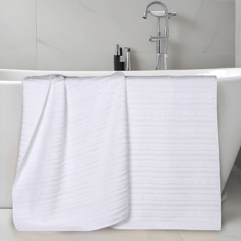 Superior Mika Smart Twist Viscose Cotton Blend Bath Sheets, Set of 2 - White