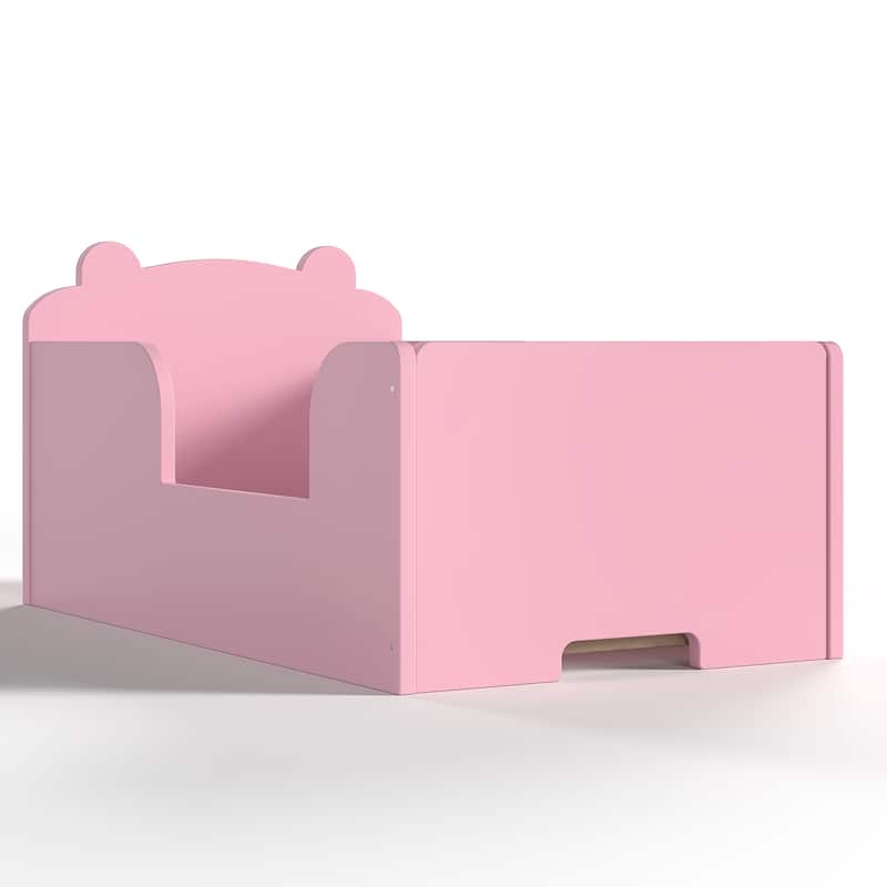 Toddler Floor Bed Frame - Bear Shape Cot Bed for Boys & Girls Ages 3-6