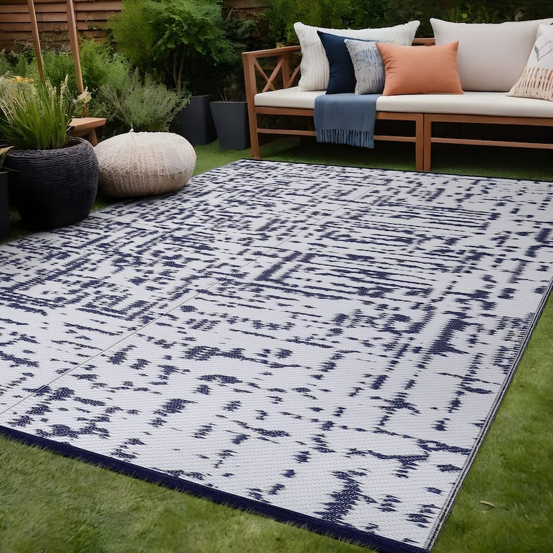 Beverly Rug Reversible Mats Plastic Outdoor Rug for Camping, Patio, Backyard, RV, Picnic, Deck