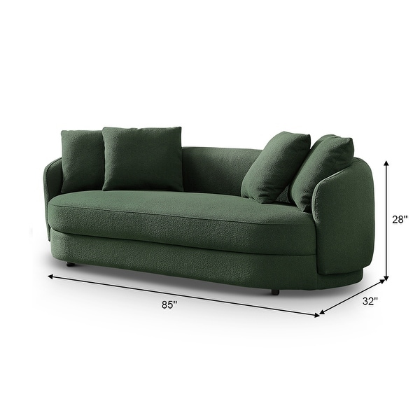 Haas Japandi Style Luxury Modern Boucle Fabric Curved Sofa - On