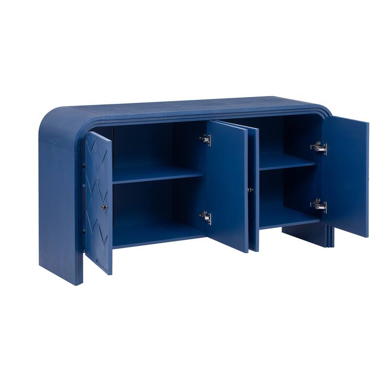 Luxury 59.8" MDF Cabinet with Adjustable Shelves for Living Room