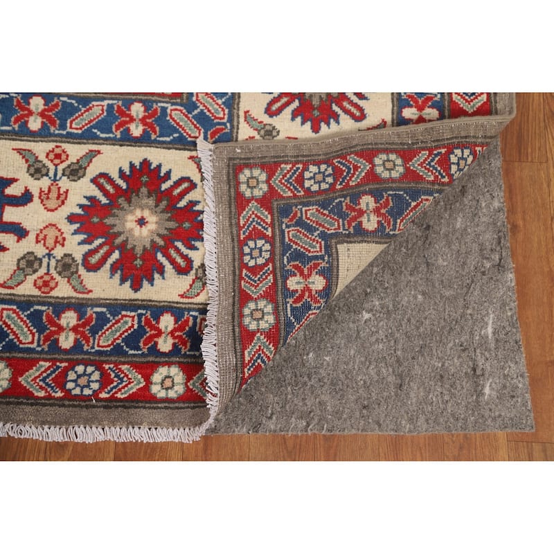 Geometric Kazak Area Rug Handmade Oriental Wool Carpet - 9'11"x 12'10"