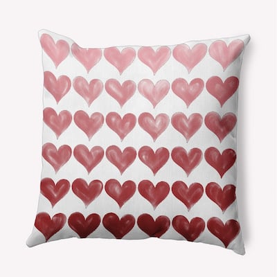 Colored Hearts Valentine's Day Decorative Indoor Pillow