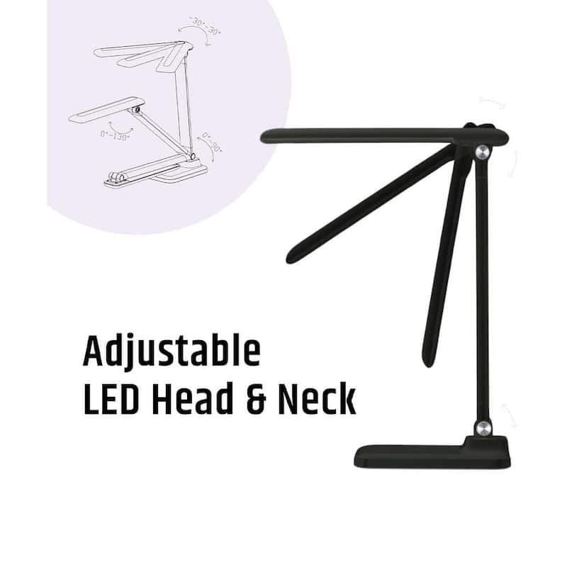 Brilli 15"H LED Desk Lamp (Set of 2) Matte Black Finish with Wireless Charging