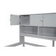preview thumbnail 14 of 27, Full Size Wooden Loft Bed with Rolling Desk, Wardrobe, Storage Staircase, Drawers and Shelves, Space-Saving Solution, Grey