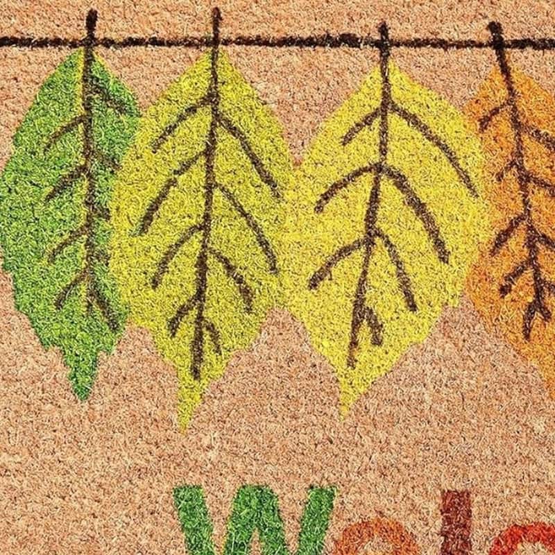 HomeRoots 24" X 36" Natural And Brown Fall Welcome Outdoor Coir Door Mat - 24.00' X '36.00