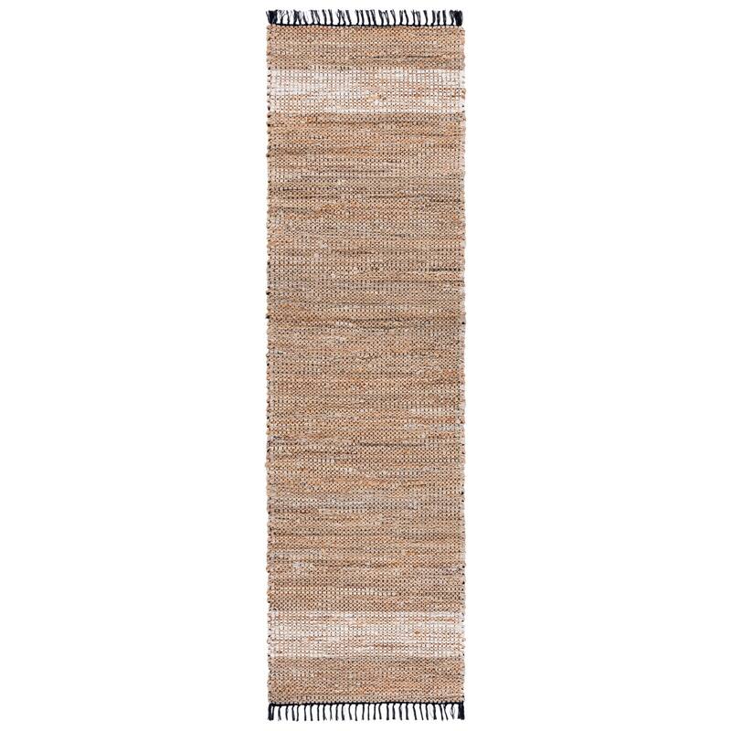 SAFAVIEH Handmade Cape Matsje Cod Denim & Jute Rug - 2'3" x 8' Runner - Beige