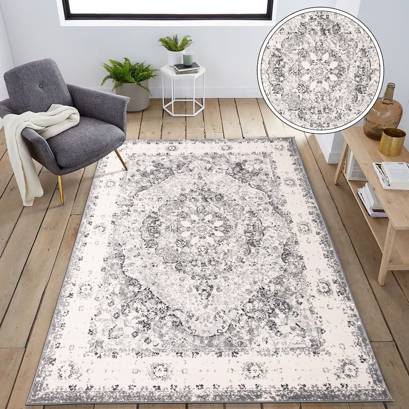 World Rug Gallery Vintage Oriental Distressed Medallion Rug