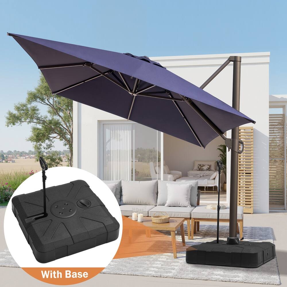 10 X 13FT Outdoor Patio Cantilever Umbrella with Rod Base