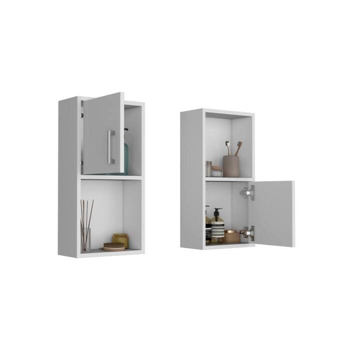 Oba 2Pc WallMounted Bathroom Medicine Cabinet Enginereed wood - N/A