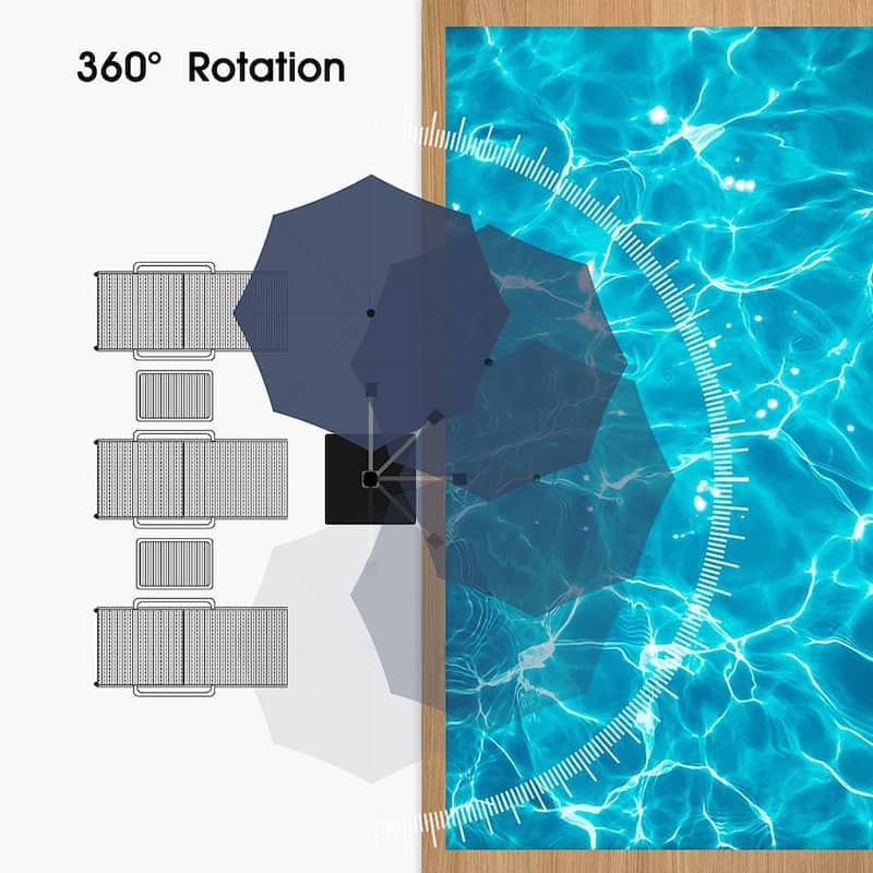 PURPLE LEAF 12ft Round Large Cantilever Offset Umbrella