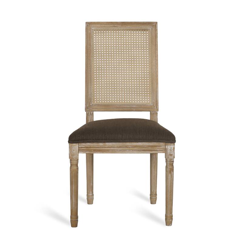 Regan Wood and Cane Upholstered Expandable 7 Piece Dining Set by Christopher Knight Home