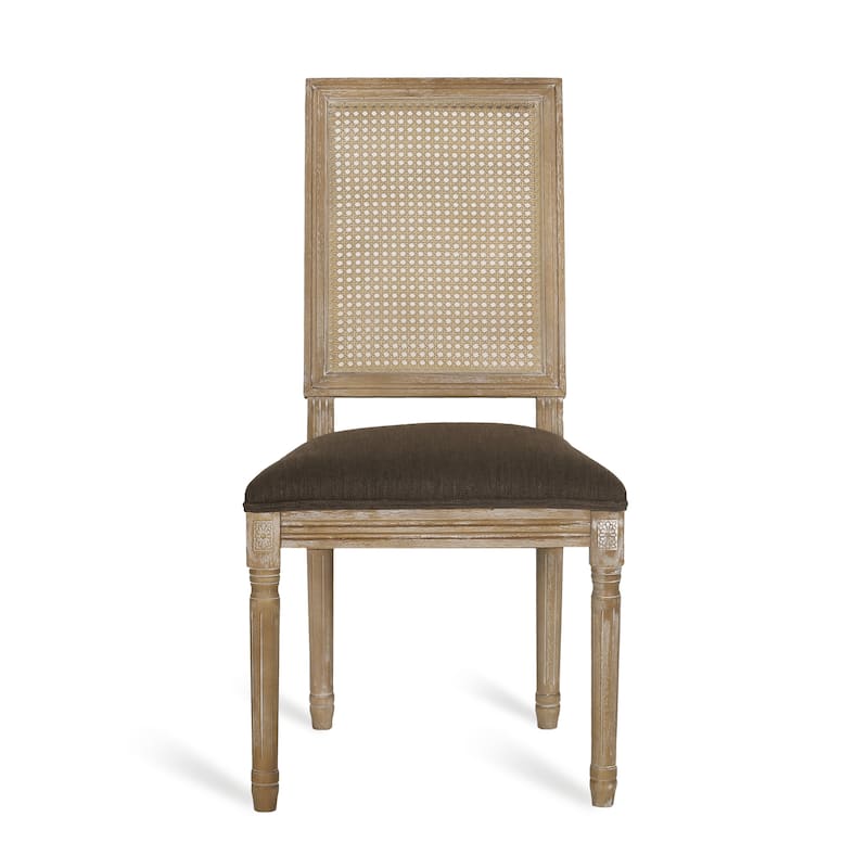 Regina Wood and Cane Upholstered Dining Chair (Set of 4) by Christopher Knight Home