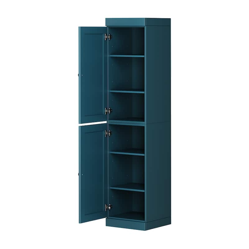 Palace Imports 100% Solid Wood 16.5" Kitchen Pantry Cabinet with Shaker Doors and Adjustable Shelves