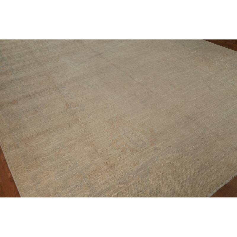 Oushak Turkish Area Rug Vegetable Dye Handmade Wool Carpet - 9'3"x 12'2"