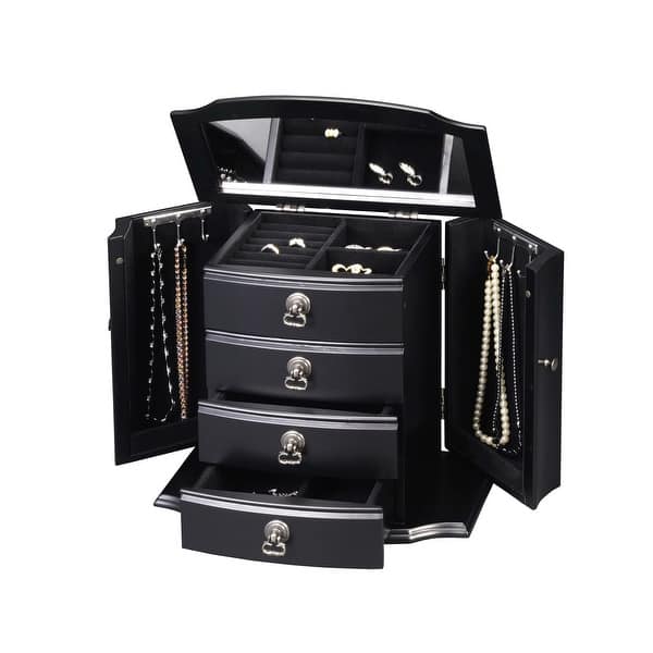 Black Wooden 4drawer Jewelry Box Bed Bath & Beyond 36612306