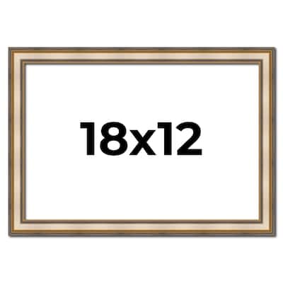18x12 Frame Gold Solid Wood Shadow Box Width 1.5 Inches | Interior Frame Depth 2 3/8 Inches