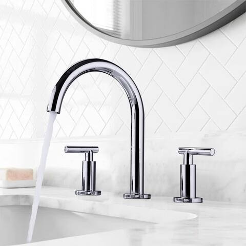Topcraft Two Handle High Arc Widespread Bathroom Sink Faucet 3 Hole