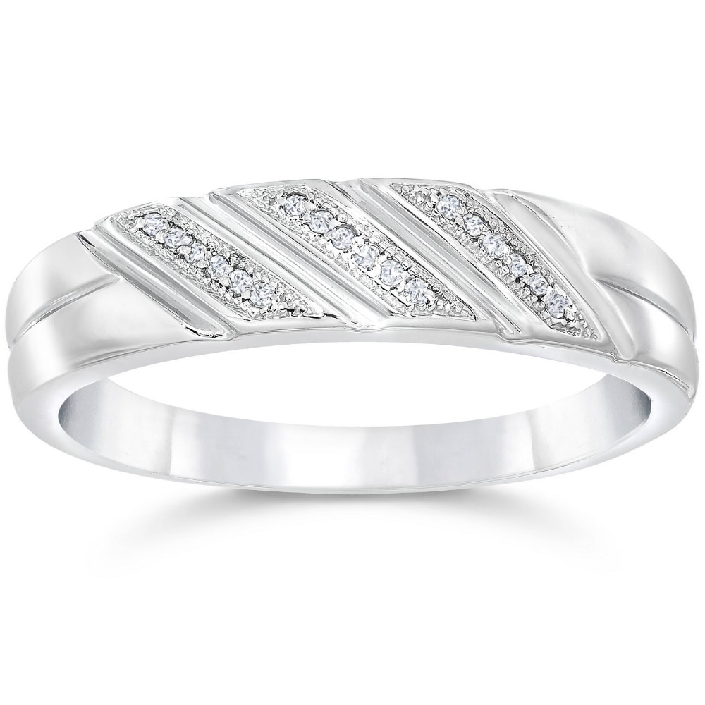 Bliss Diamond 1/5ct Mens Diamond Ring 10K White Gold