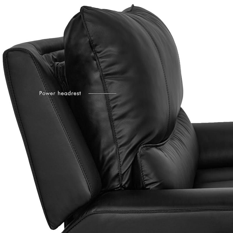 48.5" W Faux Leather Dual-Power Oversized Width Seat Recliner with USB & USB-C Charging, Ajustable Headrest