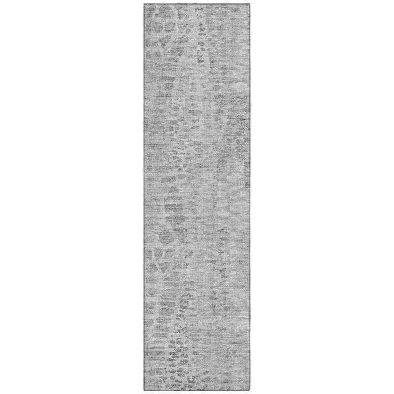 Machine Washable Indoor/ Outdoor Modern Imprints Chantille Rug