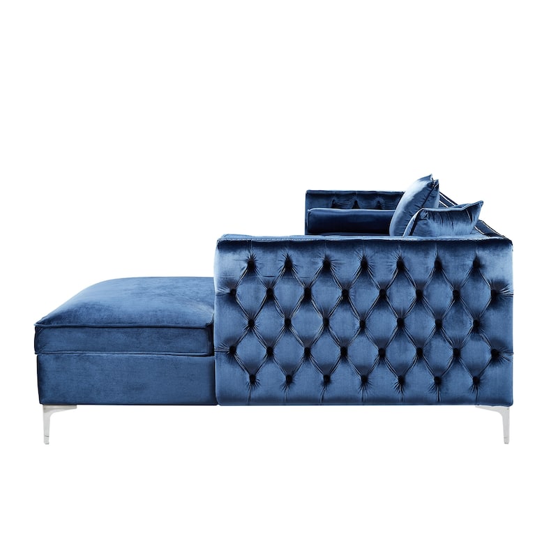 Dante Velvet Chaise Sectional Sofa