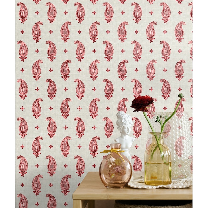 Seabrook Designs Maia Paisley Nonwoven Unpasted Wallpaper