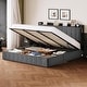 preview thumbnail 32 of 58, Bed Frame with Lift Up Storage, Upholstered Velvet Platform Bed with Storage Headboard