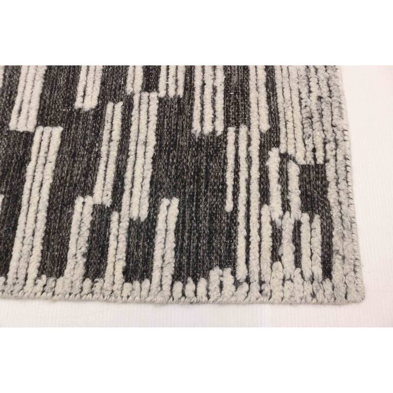 ECARPETGALLERY Hand-knotted Tangier Dark Grey Wool Rug - 5'1 x 8'0
