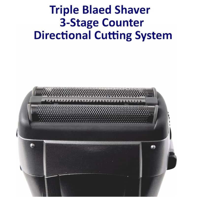 Optimus Cordless Rechargeable LED Shaver with Pop-Up Trimmer