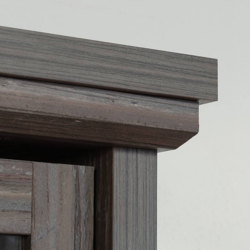 Wood Hutch with Glass Doors