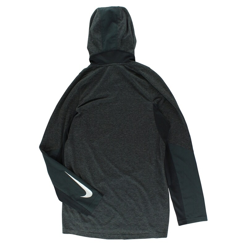 Shop Nike Mens Hyper Elite Hooded Shooter Basketball Shirt Black