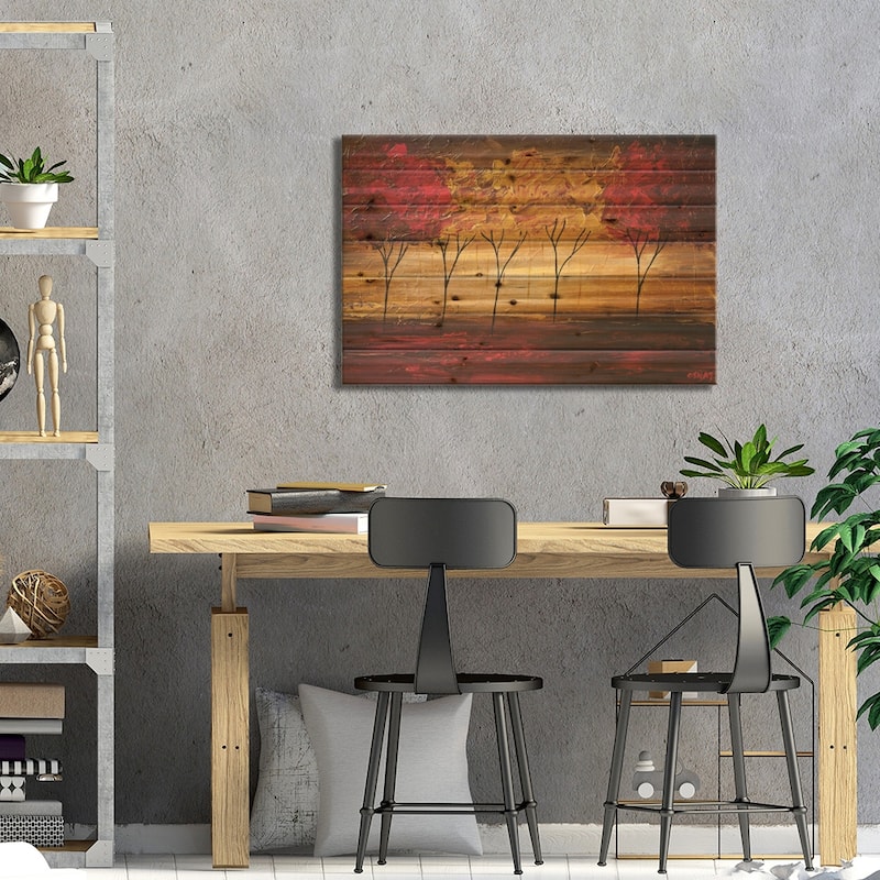 Together Print On Wood by Osnat Tzadok - Multi-Color