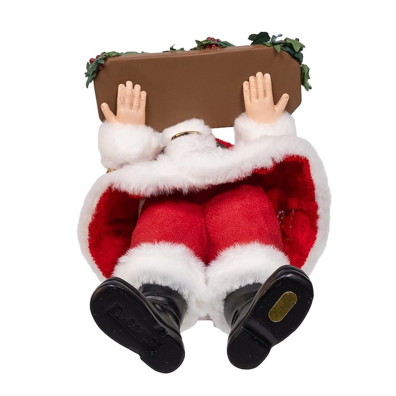 Kurt Adler 10.5-Inch Fabriche Wine Santa