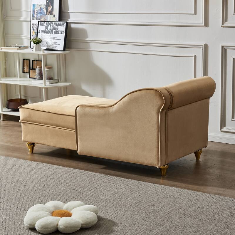 Modern Upholstery Chaise Lounge Chair with Storage Velvet