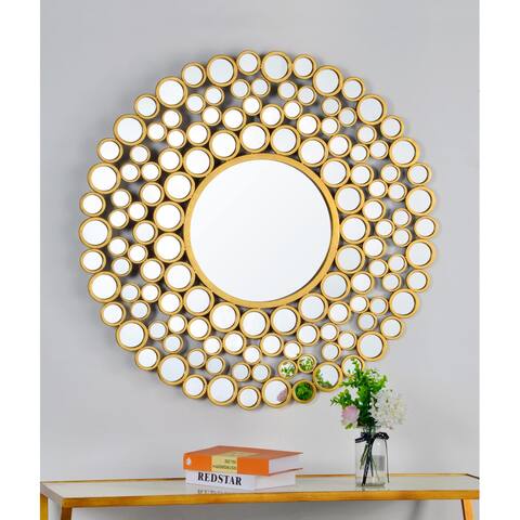 Kooza Gold Wall Mirror - H 42"x W 42"x D 1.5"