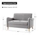 preview thumbnail 52 of 62, HULALA HOME Adika 51"W Farmhouse Striped Linen Upholstered Loveseat with Solid Wood Spindle Legs