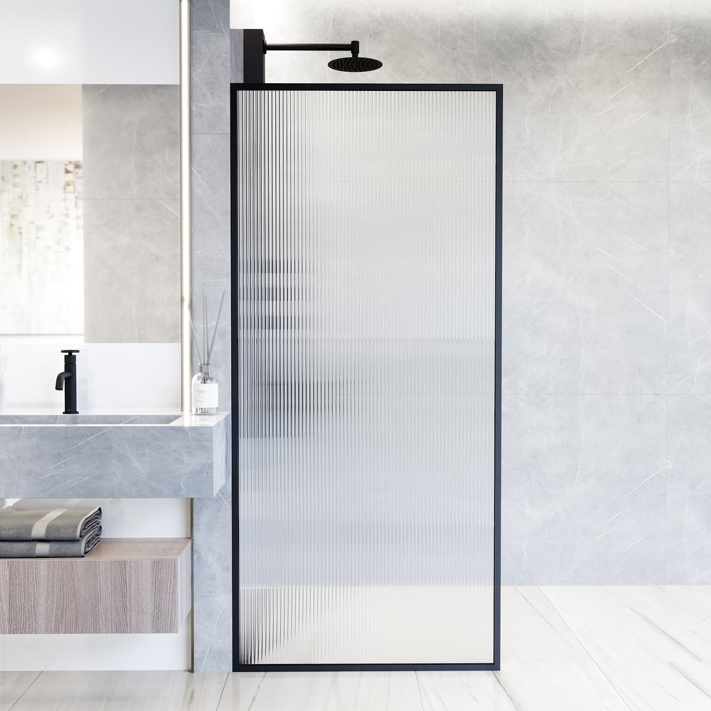 VIGO Meridian 34" W x 74" H Framed Fixed Shower Screen