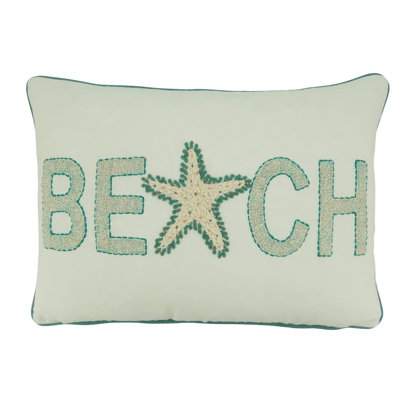 Beach Design Throw Pillow - Polyester - 14"x20"