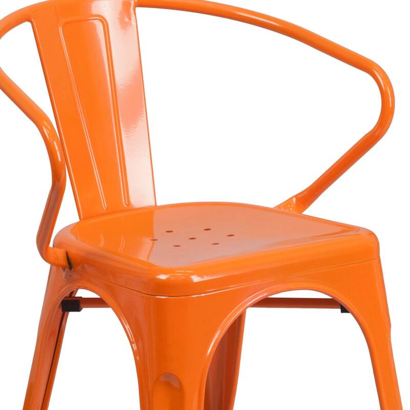 Metal Indoor-Outdoor Chair with Arms