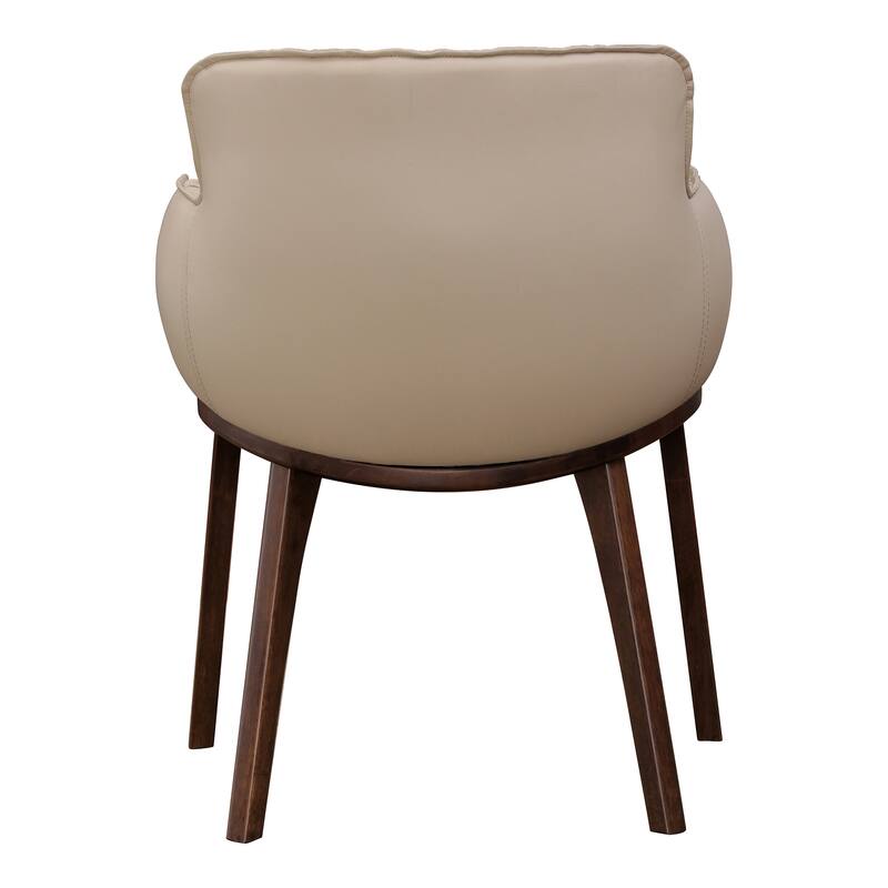 Furniture of America Abigail IV Mid-Century Modern Solid Wood Beige Upholstered Dining Chairs (Set of 2)