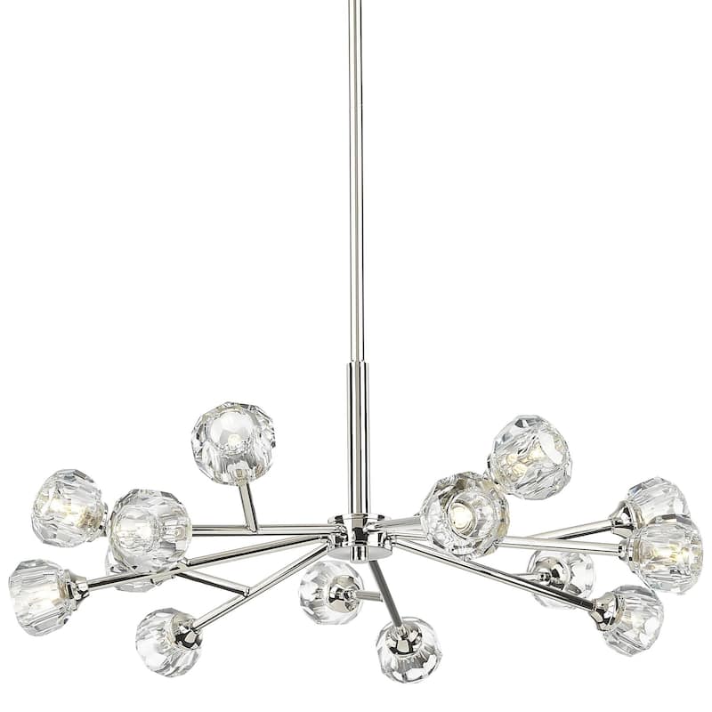 Innovations Lighting 465-14CR-12-28 Aurora Chandelier Aurora 14 Light - Polished Nickel / Clear