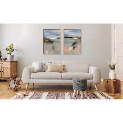 Sylvie Beaded Big Sur I and II Framed Canvas Set by Nikita Jariwala