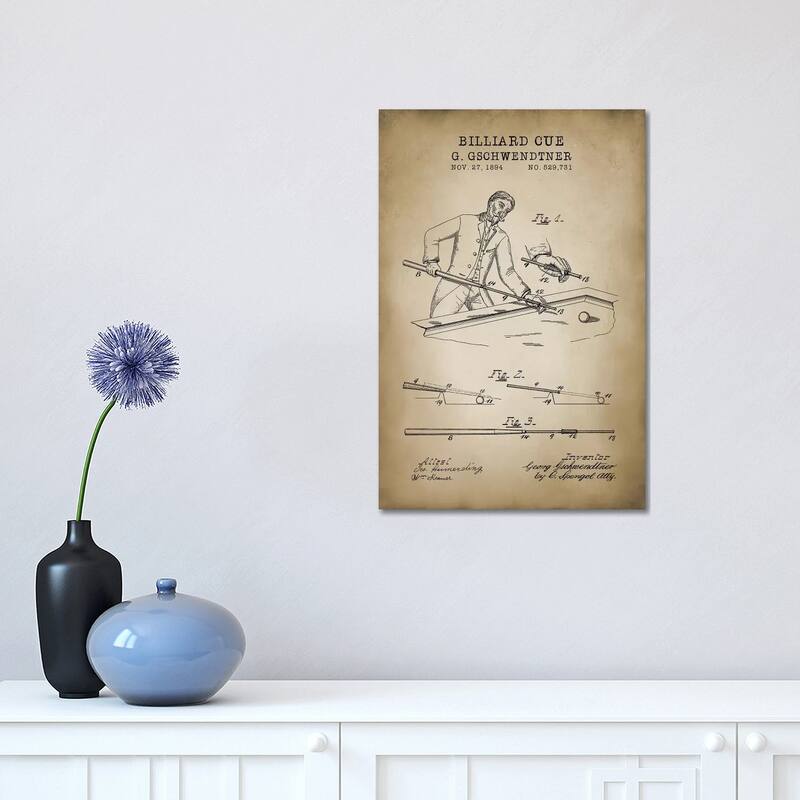 iCanvas "Billiard VI" by PatentPrintStore Canvas Print