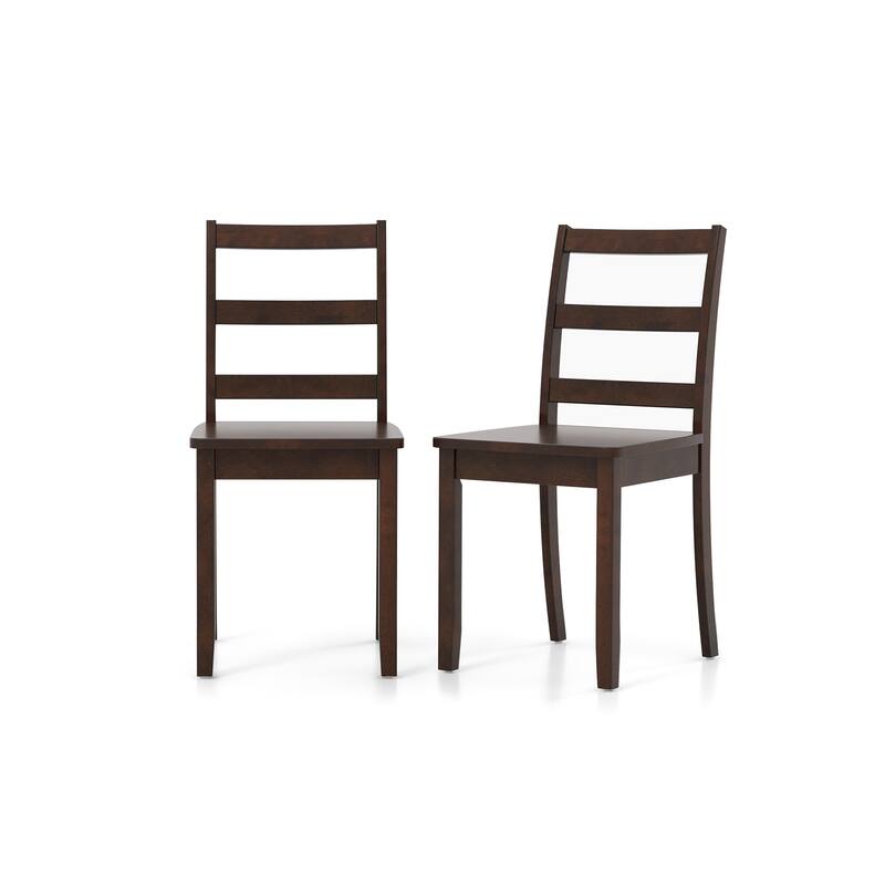 Set of 2 Wood Dining Chairs with Solid Rubber Wood Legs - 16" x 16" x 33.5"