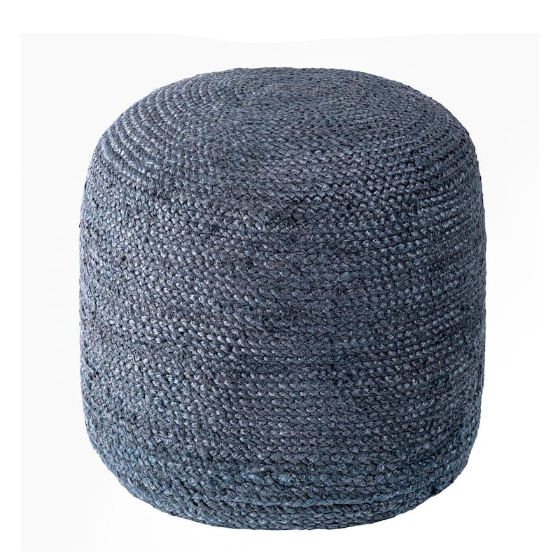 Nuloom Bristol Braided Solid Jute Ottoman Pouf